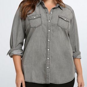 Torrid Gray wash button down